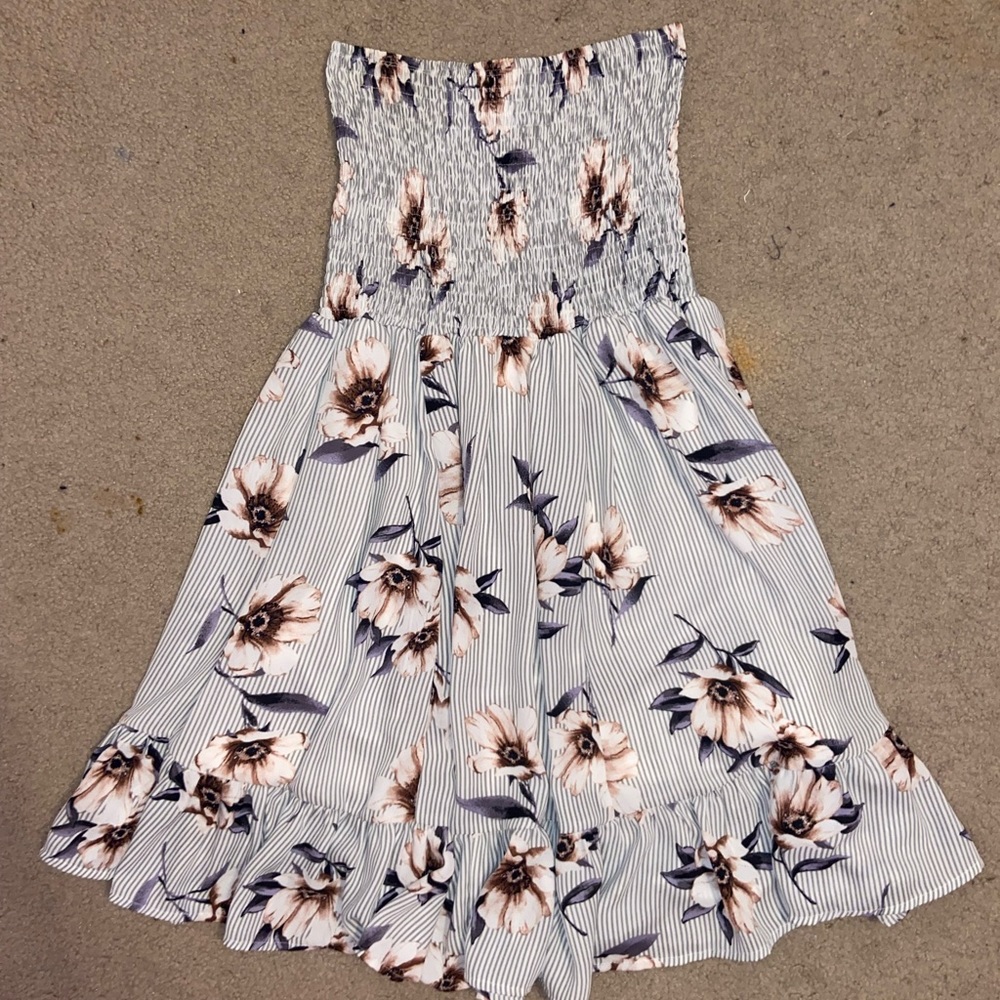 Strapless Floral Dress